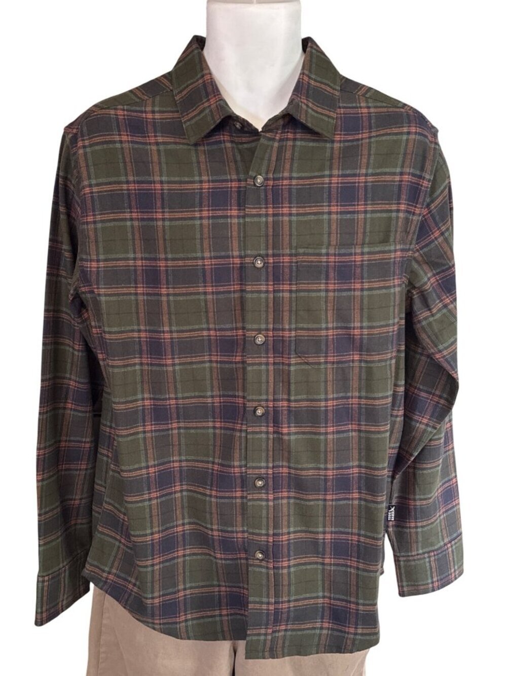 Eddie Bauer Plaid Long Sleeve Button Down Flannel Shirt~Size M~Green NWT L15 45